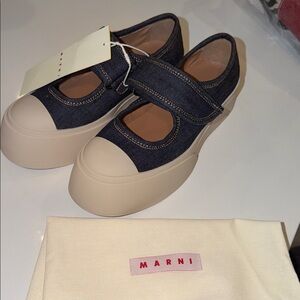 Brand new Marni Denim and Beige Mary Jane Shoes